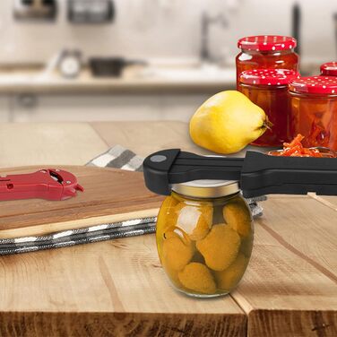 Набір 7-в-1: відкривачка для пляшок, вина та банок для людей похилого віку з артритом, мультифункціональний магнітний відкривач кришок (білий, чорний)