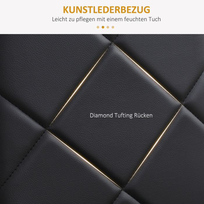 HOMCOM Набір з 4-х стільців для їдальні/кухні, сучасний дизайн, 41 см x 50 см x 97 см, чорний