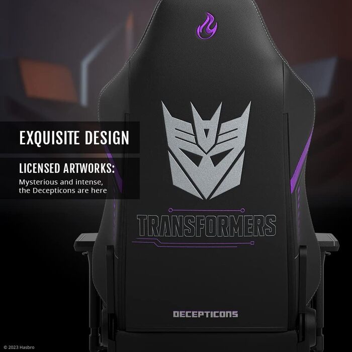 Ігрове крісло NITRO CONCEPTS X1000 - Decepticon Edition - Ергономічне - Регульовані підлокітники - Фіолетовий/Чорний