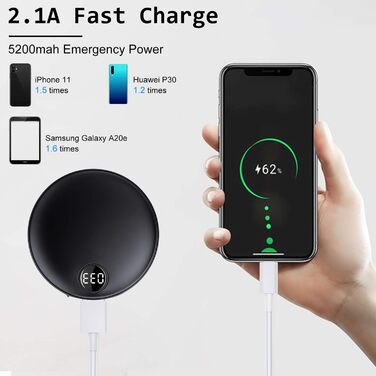 Електричний грієчка для рук EXTSUD: портативний, акумуляторний, USB Powerbank. Чудовий подарунок на зиму для чоловіків та жінок (чорний)