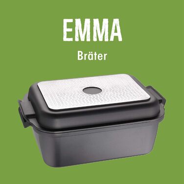 Мультиварка для запікання в Німеччині, Емма, розміром 32 х 24 см, з кришкою, також придатною для використання в якості сковороди, об'ємом близько 8,50 л
