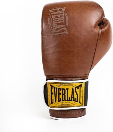 Боксерські рукавички унісекс Everlast для дорослих 1910 класичні тренувальні рукавички (коричневий, 14 унцій)