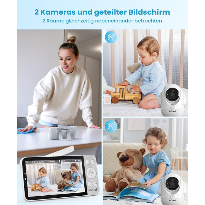 Радіоняня ieGeek з камерою 2.5K/4MP, 5.5