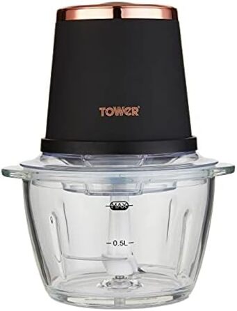 Подрібнювач для салату Tower Cavaletto T12058MNB, 1 л, 350 Вт, Midnigh Blue & Roségold (Чорний та Рожево-золотий)