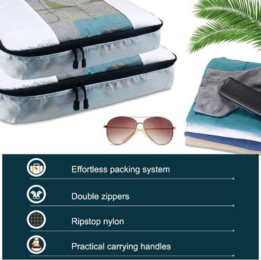 Набір органайзерів для одягу в подорож Netspower, 6 шт, сітчасті сумки для валізи, рюкзака та взуття, зелені