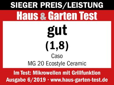 Керамічна мікрохвильова піч CASO MG 20 Ecostyle з грилем, 20 л, CASOTEK, 2 рівні