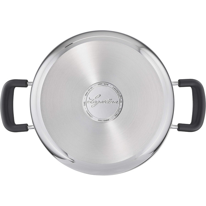 Каструля Lagostina Praktischer Kochtopf 22 см, сіра, нержавіюча сталь 18/10, для індукційних плит