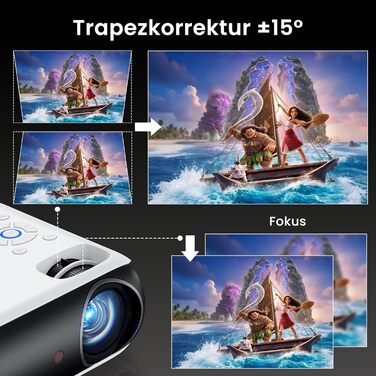 HOPVISION Міні проєктор 4K, 1080P Full HD, 13000 люменів. Підтримка Bluetooth, для Fire Stick/PS5/Smartphone/TV. Портативний проєктор для дому та на вулицю