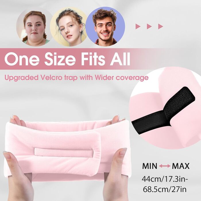 Маска для сну з Bluetooth-навушниками, 100% затемнення, шовкова маска для очей, для чоловіків та жінок, м'які навушники, Bluetooth маска для сну, подорожей (Бейбі Роуз)