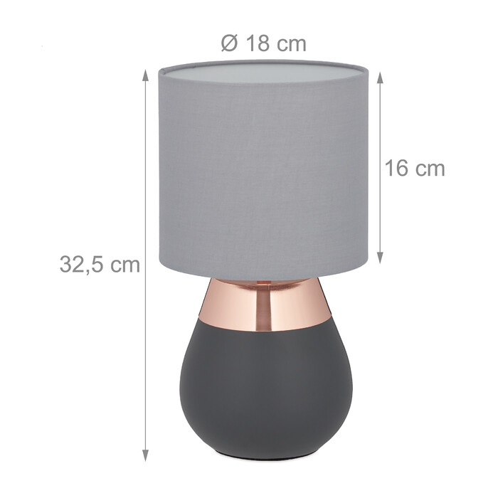 Relaxdays Set of 2 Lamps with Fabric Shades