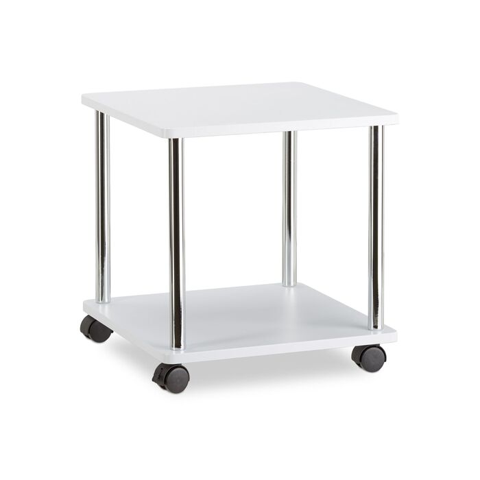 Зручний приставний столик Relaxdays на коліщатках з двома ящиками