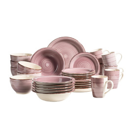 Набір посуду MÄSER Bel Tempo II (30 предметів) для 6 осіб, ручної роботи, блакитний, кераміка, Steingut (Berry)