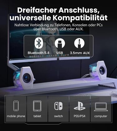 Edifier G2000 Pro - Bluetooth колонки для комп'ютера з 7.1 об'ємним звуком, RGB підсвічуванням, USB та Aux входами (білі)