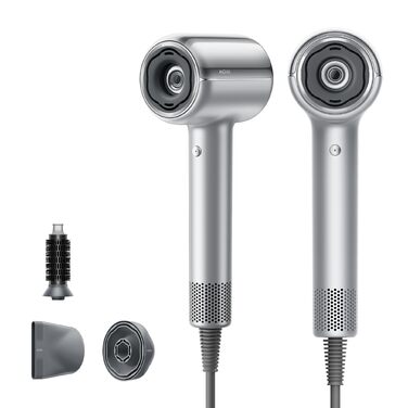 Фен для волосся MOVA Shine 20 з дифузором, високошвидкісним мотором та плазмою для догляду, NTC-контролем температури, сріблястий