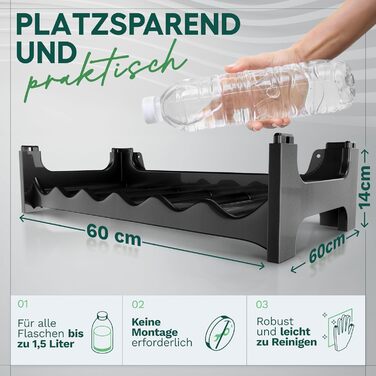Стеллаж для пляшок Novaliv на 36 пляшок, пластиковий, розширюваний, чорний | Стеллаж для вина, напоїв, спиртних напоїв