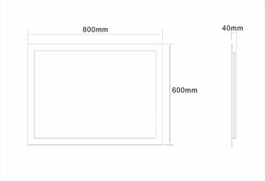 Дзеркало для ванної кімнати Dr. Fleischmann GS084N з LED-підсвічуванням (80 x 60 см, тепле біле світло)