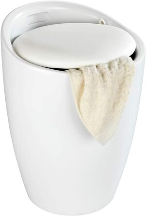 WENKO табурет для ванної кімнати Candy з місцем для зберігання та збирачем для білизни, ABS-пластик, 20 л, Ø 36 x 50,5 см