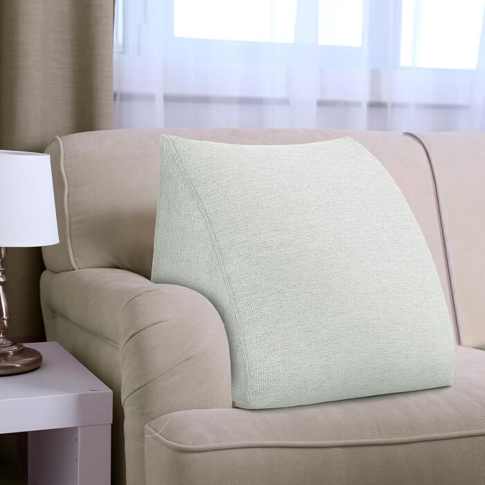 Підкова для читання Bettkeil, регульована подушка для читання, трикутна подушка, подушка-підкова, подушка для попереку, шиї, спини з знімним льняним чохлом (жовтий, 45см)