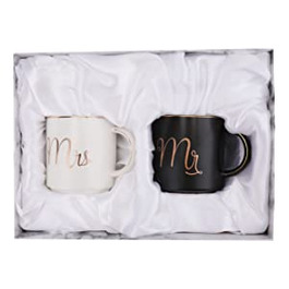 Чашки Mr і Mrs, керамічні кавові чашки об'ємом 360 мл, Набір чашок для кави для чоловіків і жінок, ідеально підходить для чоловіків і жінок., 2 шт.