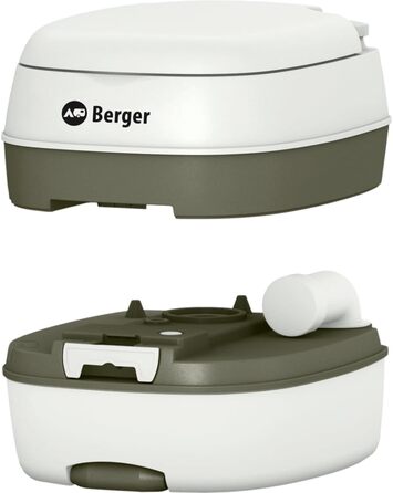 Туалет портативний BERGER Bio: компактний, легкий, з баком для відходів | Ідеальний для кемпінгу та подорожей | Стартовий набір Deluxe