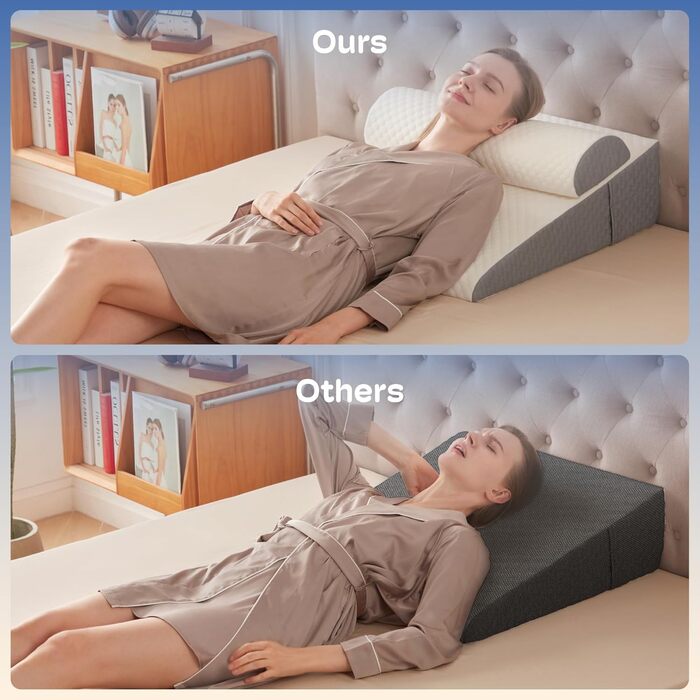 Набір з 4 подушок-валиків ортопедичних з Memory Foam для спини, для сну після операції, з підголовником (7,5 см)