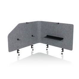 Акустична перегородка для офісу FLEXMIUT T TOP з пластику / текстилю сірого кольору (hjh OFFICE)
