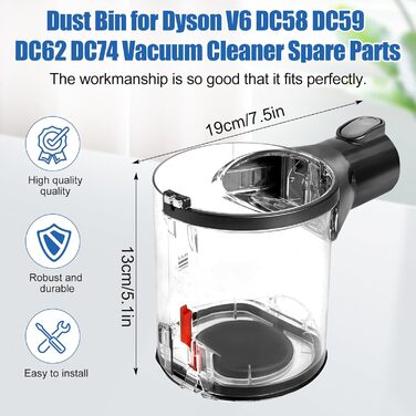 Контейнер для пилу Odashen для запчастин для пилососа Dyson V6 DC58 DC59 DC62 DC74