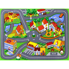Дитячий ігровий килим із зображенням міста 95 x 133 см