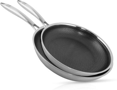 Набір сковорідок FIXLINE® Premium Ø28 та 24 см - для всіх типів плит (включно з індукцією) - антипригарне покриття, стійке до подряпин - для духовки до 230℃ - стильний фактурний дизайн - популярний набір