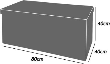 Лавка складна Casaria з місцем для зберігання 80x40x40см, м'яка, 100л, коричнева