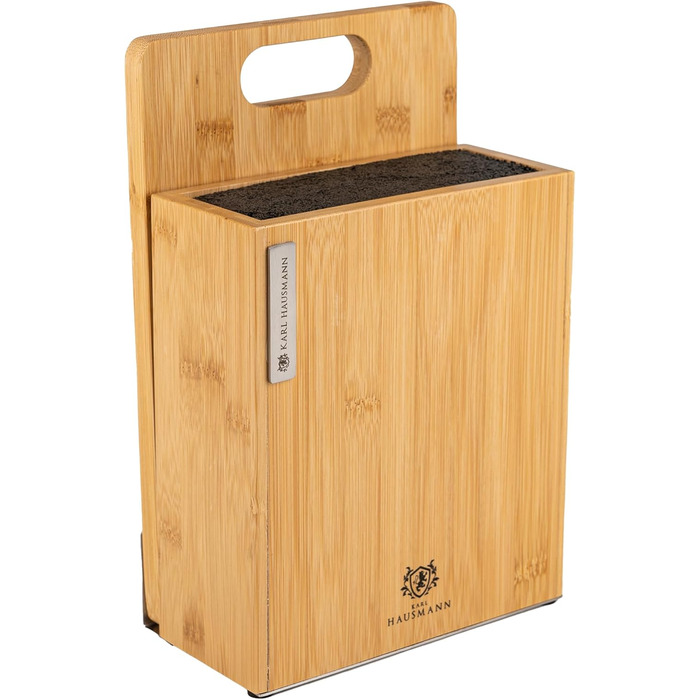 Набір ножів Karl Hausmann 5 шт. з магнітним блоком з бамбука - набір кухонних ножів з нержавіючої сталі