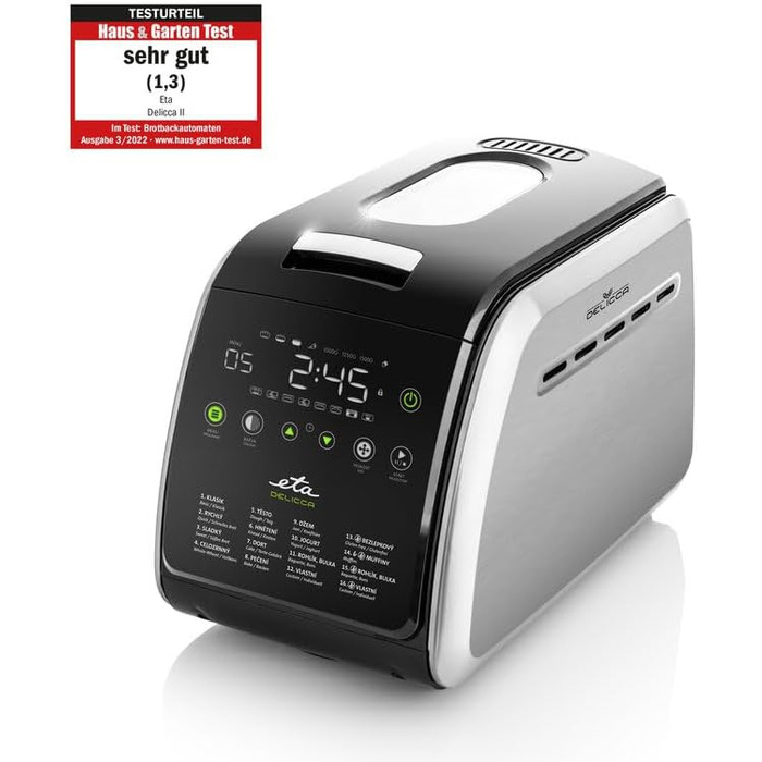 Хлібопечка ETA Delicca 2 з 16 програмами для приготування хліба, булочок, йогурту та джему