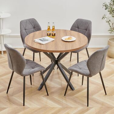 Стільці для їдальні GrandCA HOME, оббиті, скандинавський стиль, метал, ромбоподібні подушки, сірі (2 шт.)