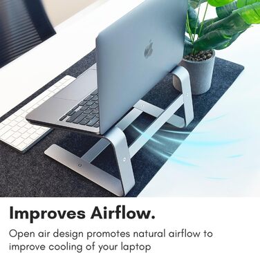 Підставка для ноутбука Macally ASTAND з алюмінію, сумісна з Apple MacBook, MacBook Air, MacBook Pro та іншими ноутбуками 10-17 дюймів. Елегантний дизайн (сірий - space gray)
