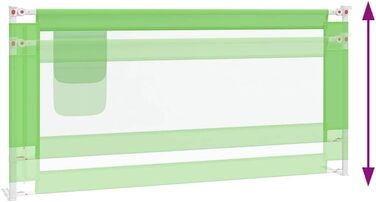 Бортик для ліжка дитячого vidaXL 200x25 см, зелений - захист від випадання, тканинний бортик в дитяче ліжечко