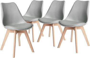 Комплект обіднього столу з 4-ма сірими стільцями | Обідня група 5-ти частинна | Для вітальні, кухні, їдальні | Сірий стіл та сірі стільці