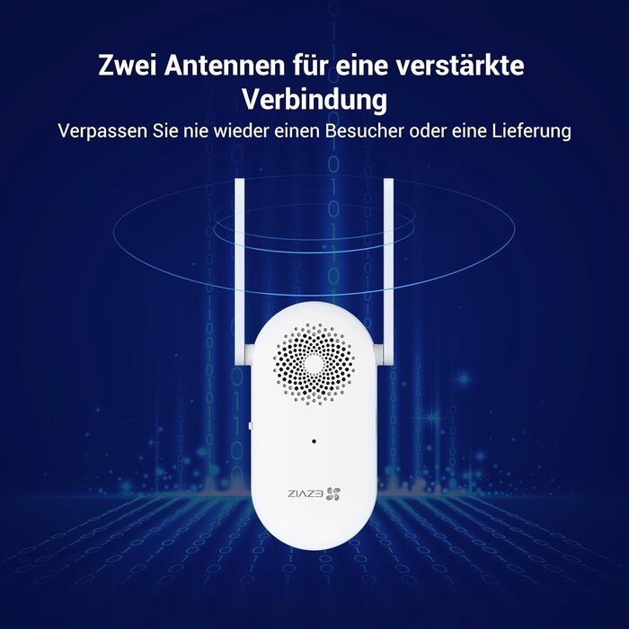 Відеодзвінок EZVIZ CP3 Pro з акумулятором та дзвінком CH1, бездротовий, з камерою, розпізнавання осіб, 2K, кольорова нічна зйомка, двостороння зв'язок, 8GB eMMC, комплект
