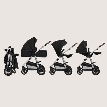 Дитячий візок Lionelo Amber 2 в 1: Люлька та прогулянковий блок, чорно-срібний