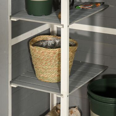 Outsunny Garden Shed Полиці для садового сараю Ялиця чорна+сіра+біла 75x56x115см