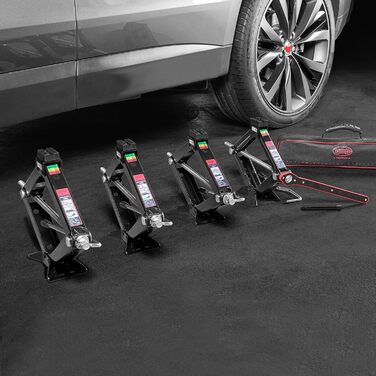 Підйомник домкрат Heyner 2т гідравлічний ножичний з кейсом та гумовою накладкою, висота підйому 98-442 мм, TÜV/GS