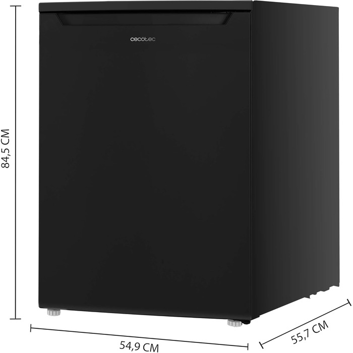 Холодильник Cecotec Bolero CoolMarket TT 107 L Black: міні-холодильник, клас E, регулювання температури, контейнер Crisper, морозильна камера, тиха робота