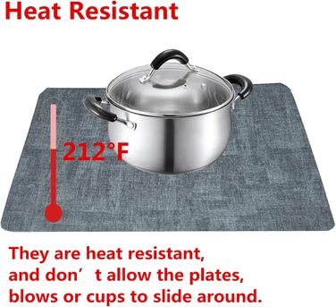 Набір тканих серветок з екошкіри для столу, вологостійкі, стійкі до плям, термостійкі, легко миються, PU серветки для кухні та обіднього столу (Темно-синій, 6 шт.)