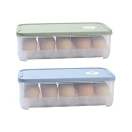 З кришкою контейнер для яєць, ящики для зберігання яєць, коробка для яєць, ящик для зберігання яєць з кришкою, для холодильника, морозильної камери, 2 шт.