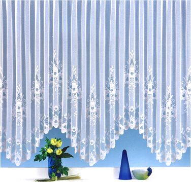 Арочні штори штора біла оборка стрічка штора прозора квіткова облямівка тип10 H145cmxW500cm (HxW 145x750cm)