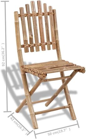 Бамбуковий складаний стілець Садовий стілець Садові меблі Складні стільці Балконний стілець (4x)