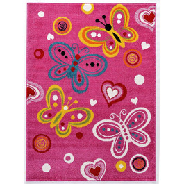 Дитячий найкращий дизайнерський килим Візерунок бісероплетіння сучасний різних розмірів рожевий (160x230)