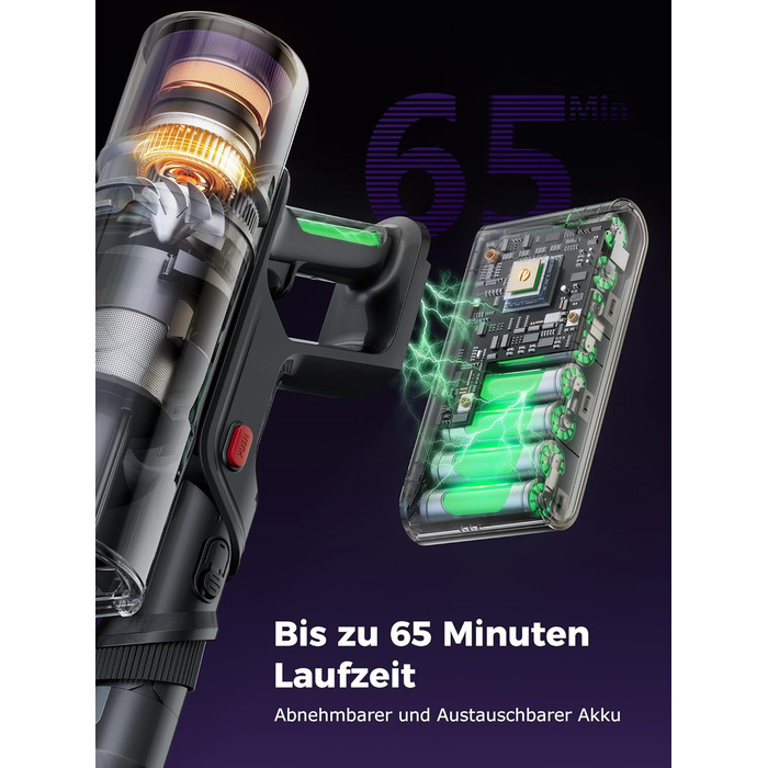 Бездротовий пилосос Proscenic P16: акумуляторний, 550W, 65 хв роботи, гнучкий згин, GreenEye, антизаплутувальна насадка, для килимів, твердих поверхонь, шерсті тварин, синій