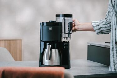 Кавоварка Melitta Look з термочашею, знімним резервуаром для води, програмою видалення накипу, на 10 чашок, чорна
