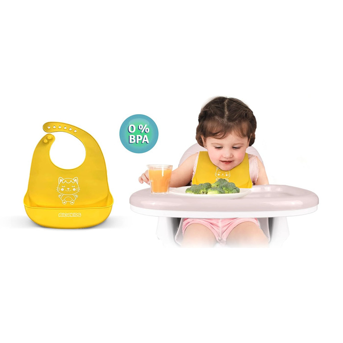 Дитячий стільчик для годування Ricokids 3 в 1, від 6 місяців, з регулюванням висоти, з підносом, безпечний, складний, бежевий (рожевий)