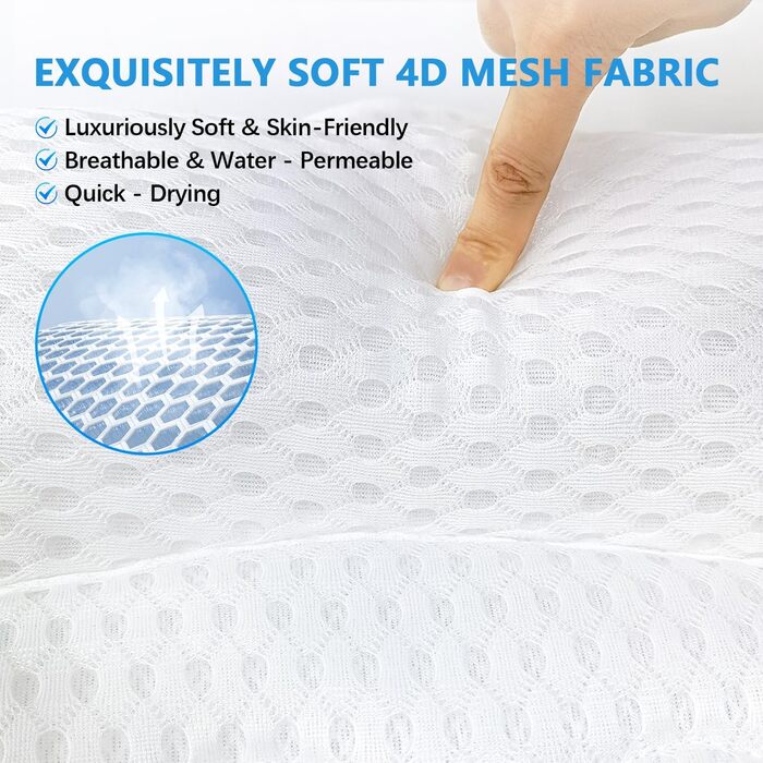 Підголовник для ванни REEZEIVI з 6 присосками (білий)